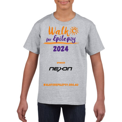 Walk for Epilepsy Youth T-shirt 2024 - grey marle and white Thumbnail