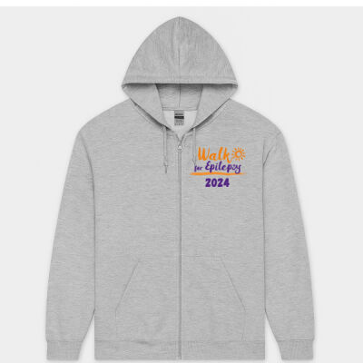 Walk for Epilepsy 2024 Hoodie - grey marle and white Thumbnail